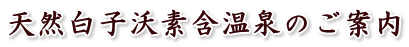 天然白子沃素含温泉のご案内